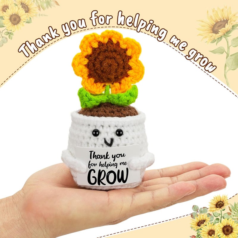 MBL Sunflower Valentines for Teacher Women - Thank You Appreciation Emotional Inspirational Support Crochet Sunflowers Gifts Valentine's Day for Teachers Men Coworker Boss Lady Friend Retirement - Image 2